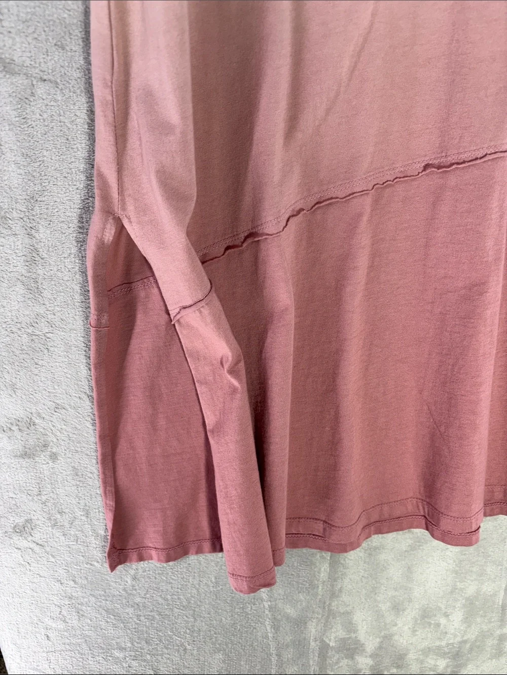 NWT--Easel Cotton Ombre Rose & Cream Short Sleeve Tee Dress Size L